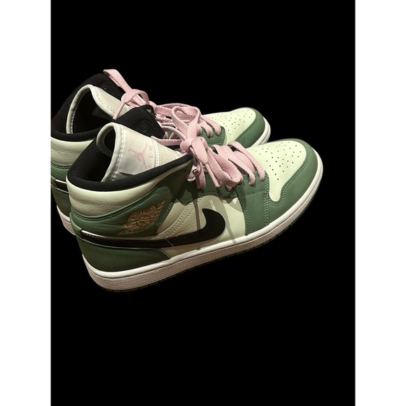 Air Jordan 1 SE Mid Dutch Green/Pink Basketball Shoes Women's Sz 9 CZO774-300 - Picture 4 of 10